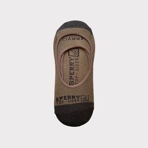 Sperry Pair of Top Sider No Show Socks Nautical Boat Theme Brown